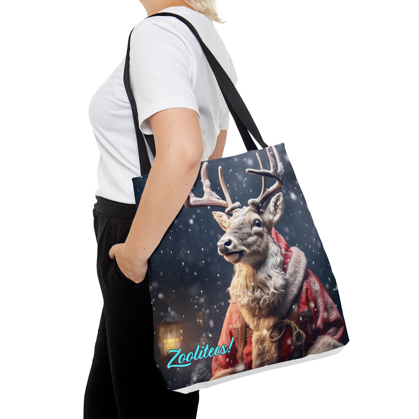 Deer Santa Tote Bag