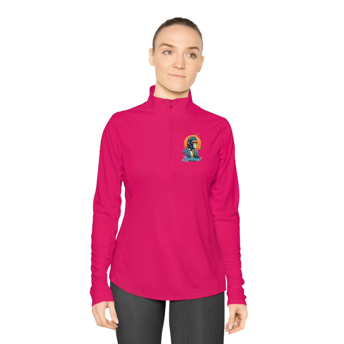 Smoking Monkey Ladies Quarter-Zip Pullover