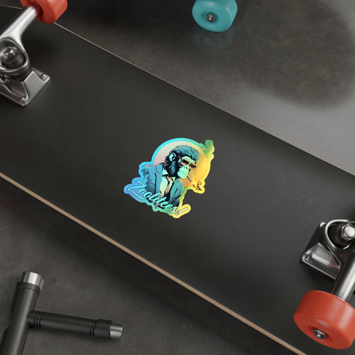 Smokin' Monkey Holographic Die-cut Stickers