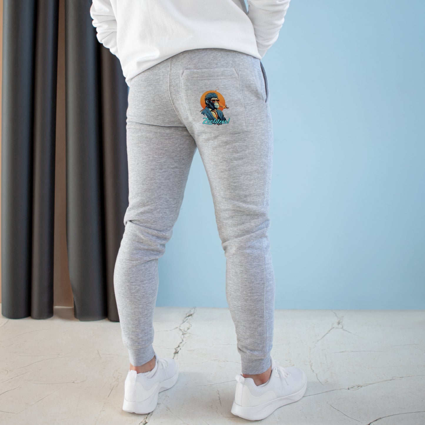 Unisex Smoking Monkey Fleece Joggers