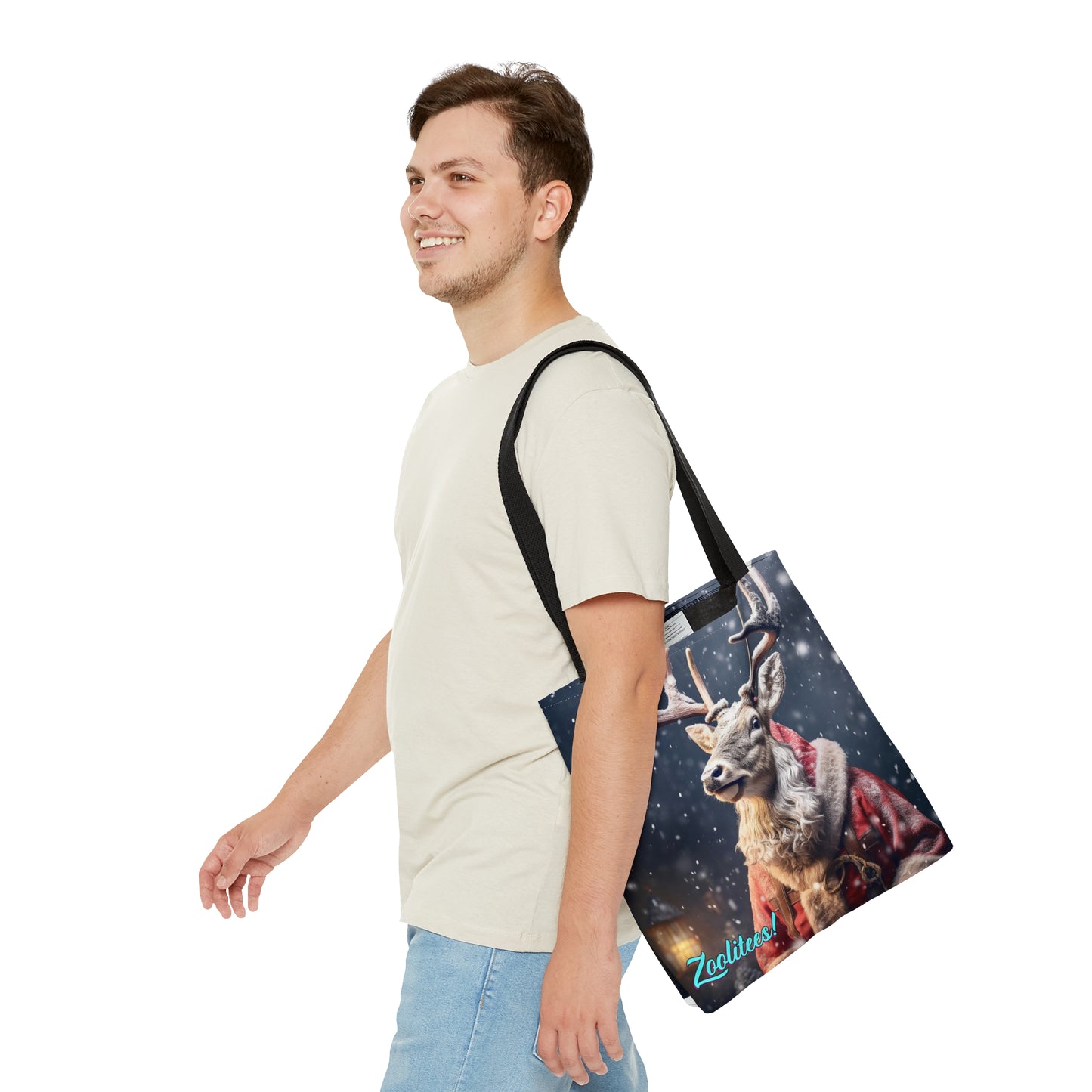 Deer Santa Tote Bag