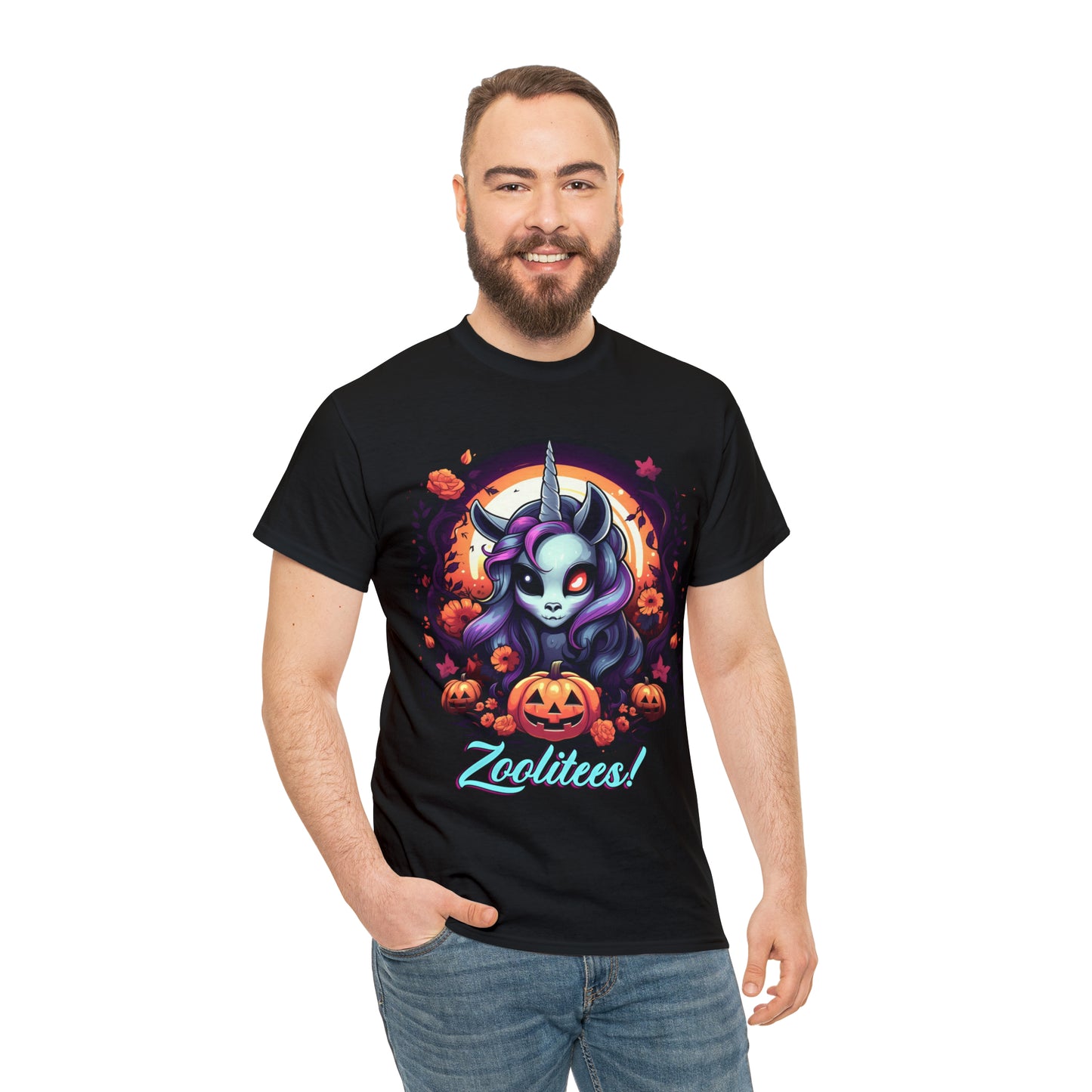 Halloween Unicorn Unisex Heavy Cotton Tee