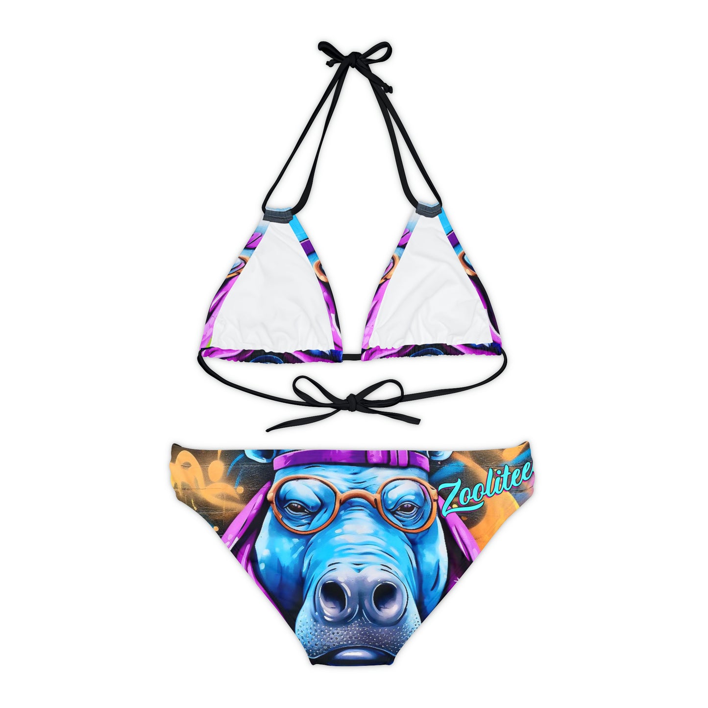 Hip-Hop Hippopotamus Bikini Set