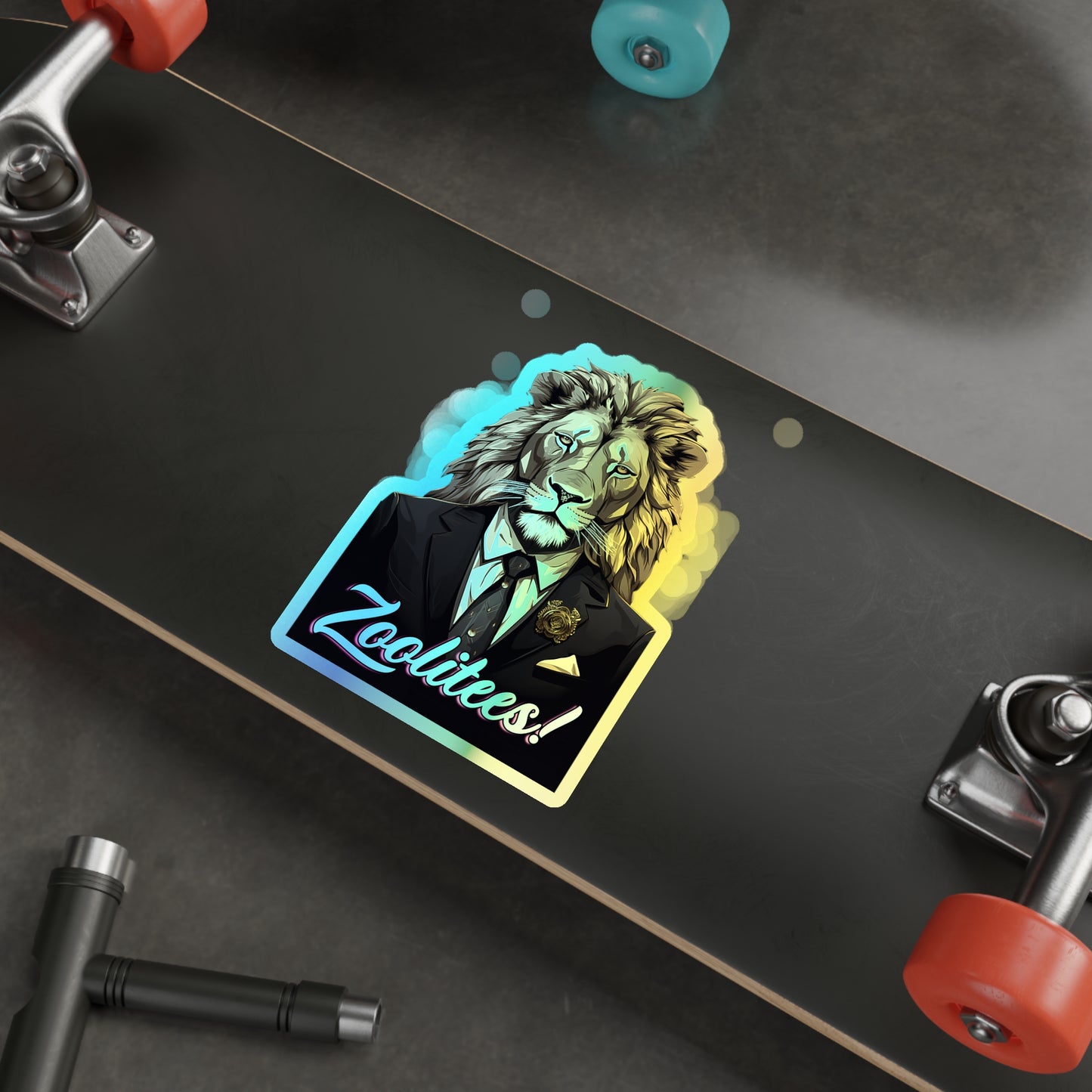 Lion Biz Holographic Die-cut Stickers