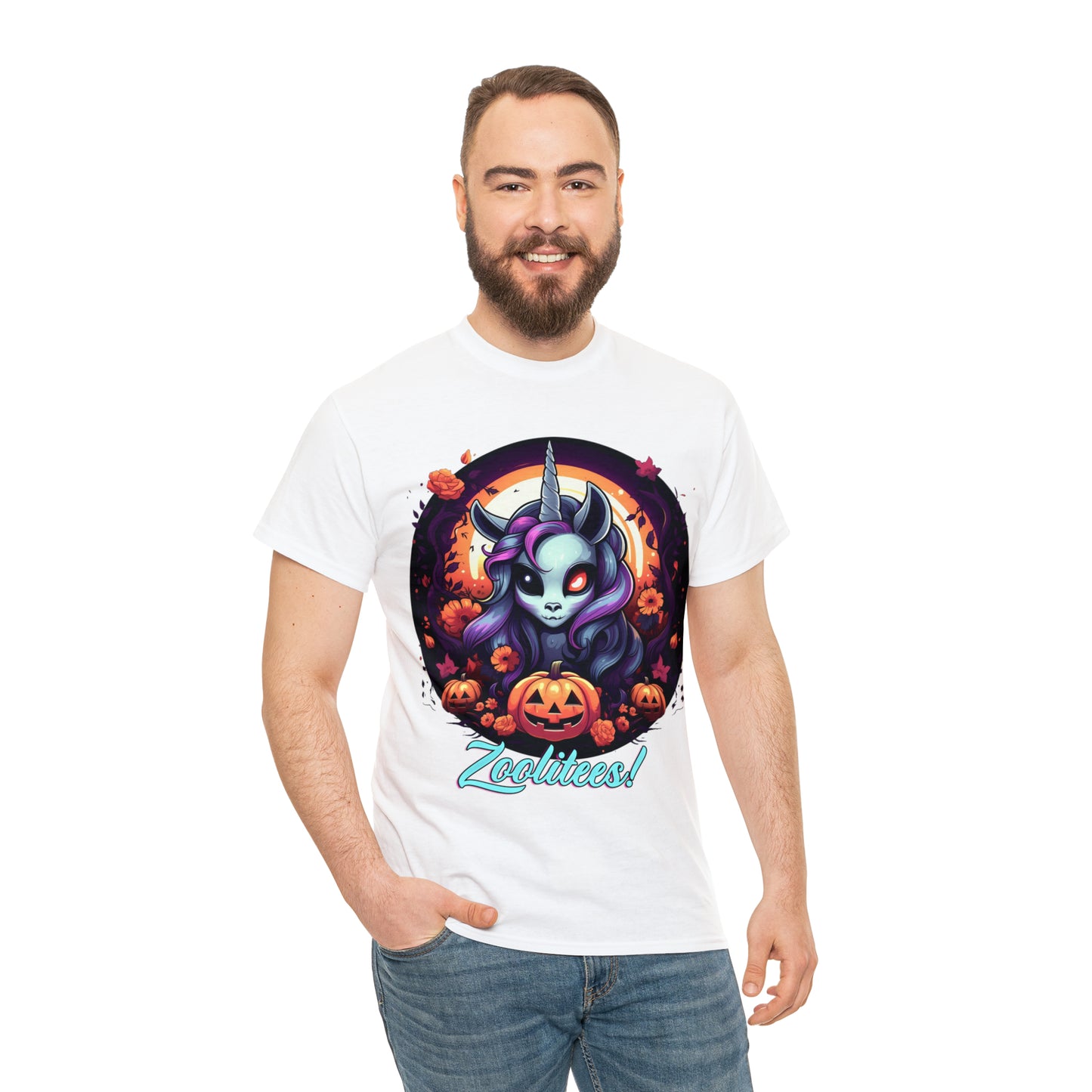 Halloween Unicorn Unisex Heavy Cotton Tee