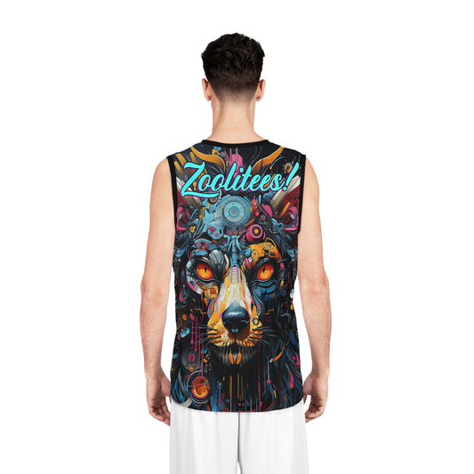Psychedelic Cat Basketball Jersey