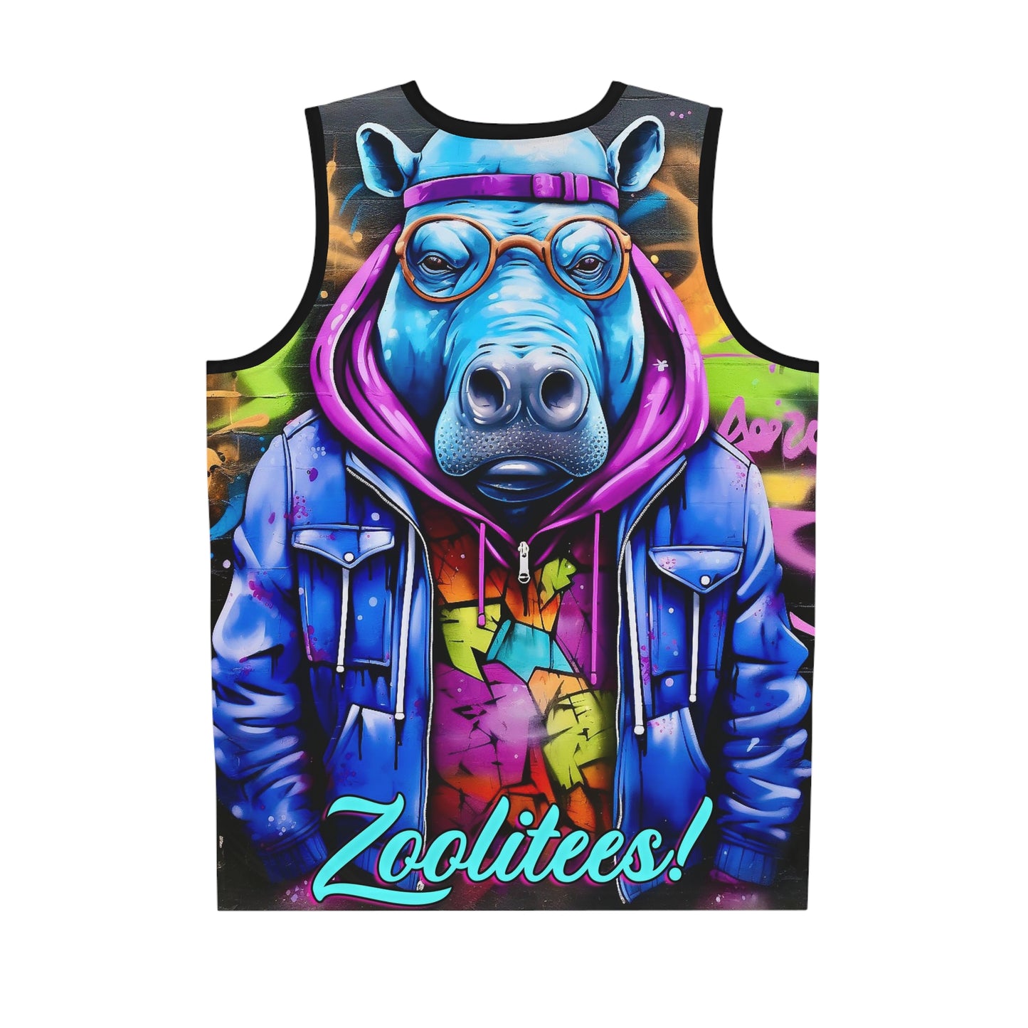 Hip-Hop Hippopotamus Basketball Jersey