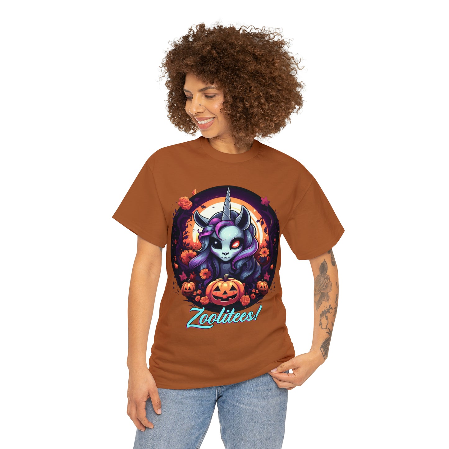 Halloween Unicorn Unisex Heavy Cotton Tee