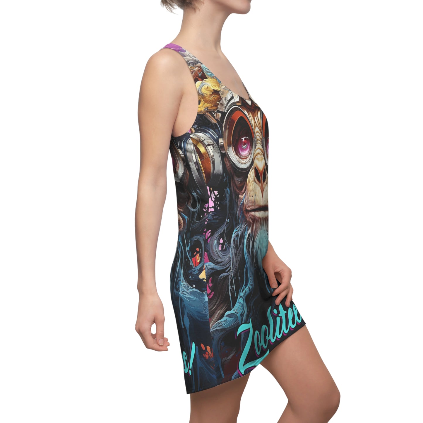 Mystic Monkey Women's Cut & Sew Racerback Dress (AOP)