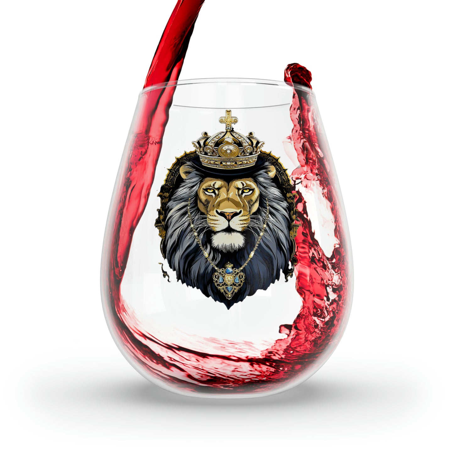 Crown Lion 1 Stemless Wine Glass, 11.75oz