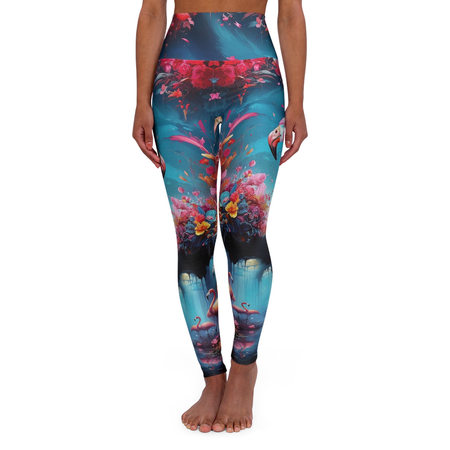 Flamingo High Waisted Yoga Leggings