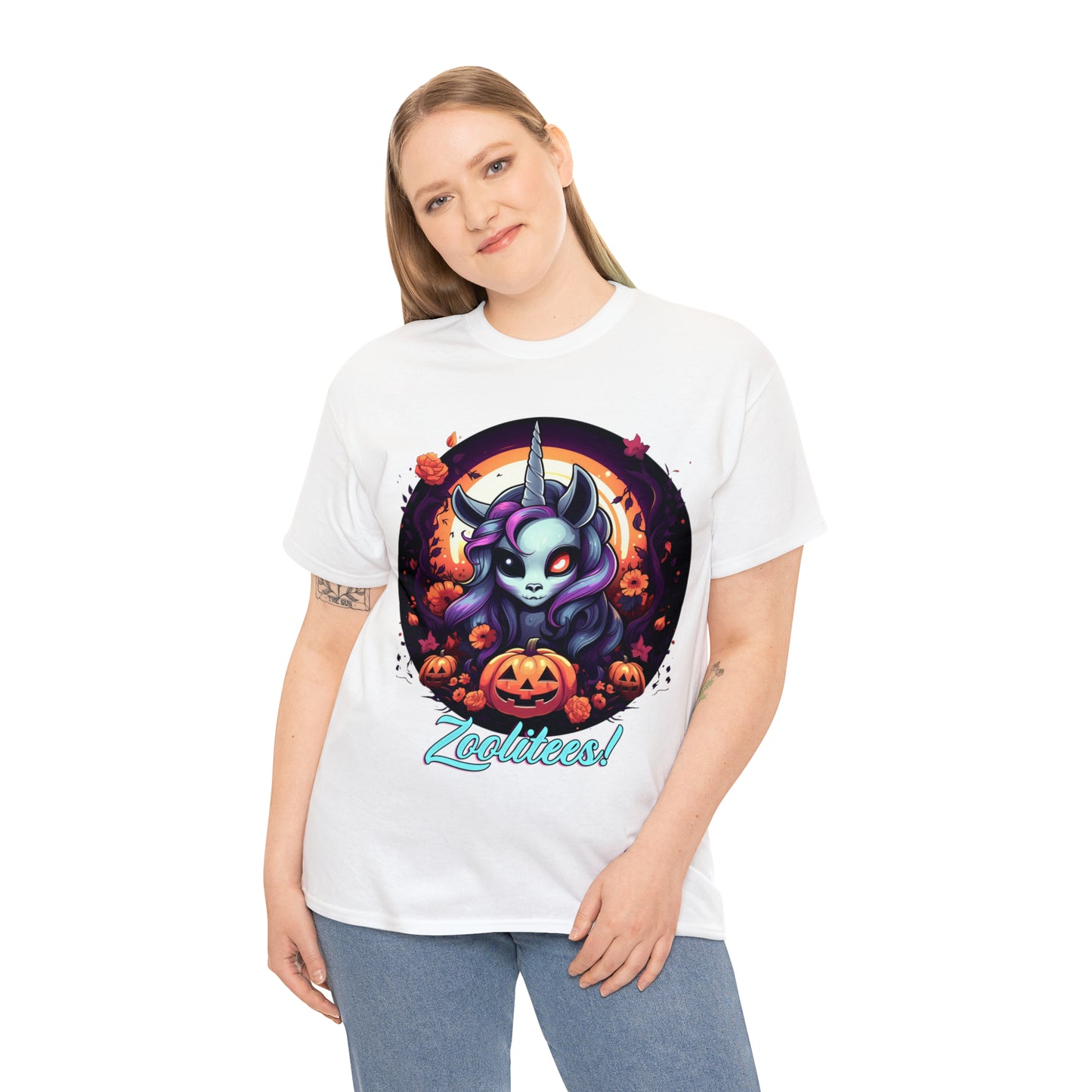 Halloween Unicorn Unisex Heavy Cotton Tee