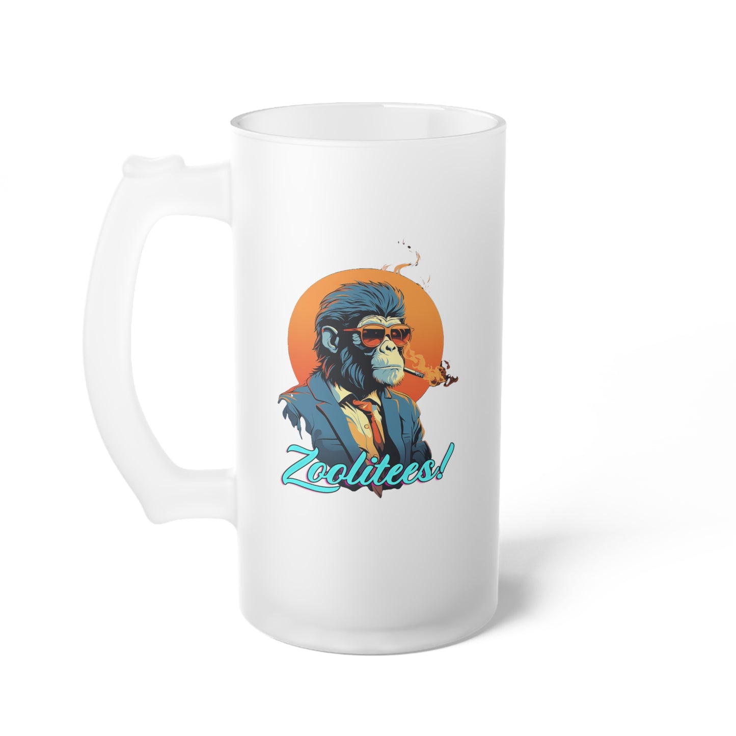 Smokin' Monkey Frosted Glass Beer Mug