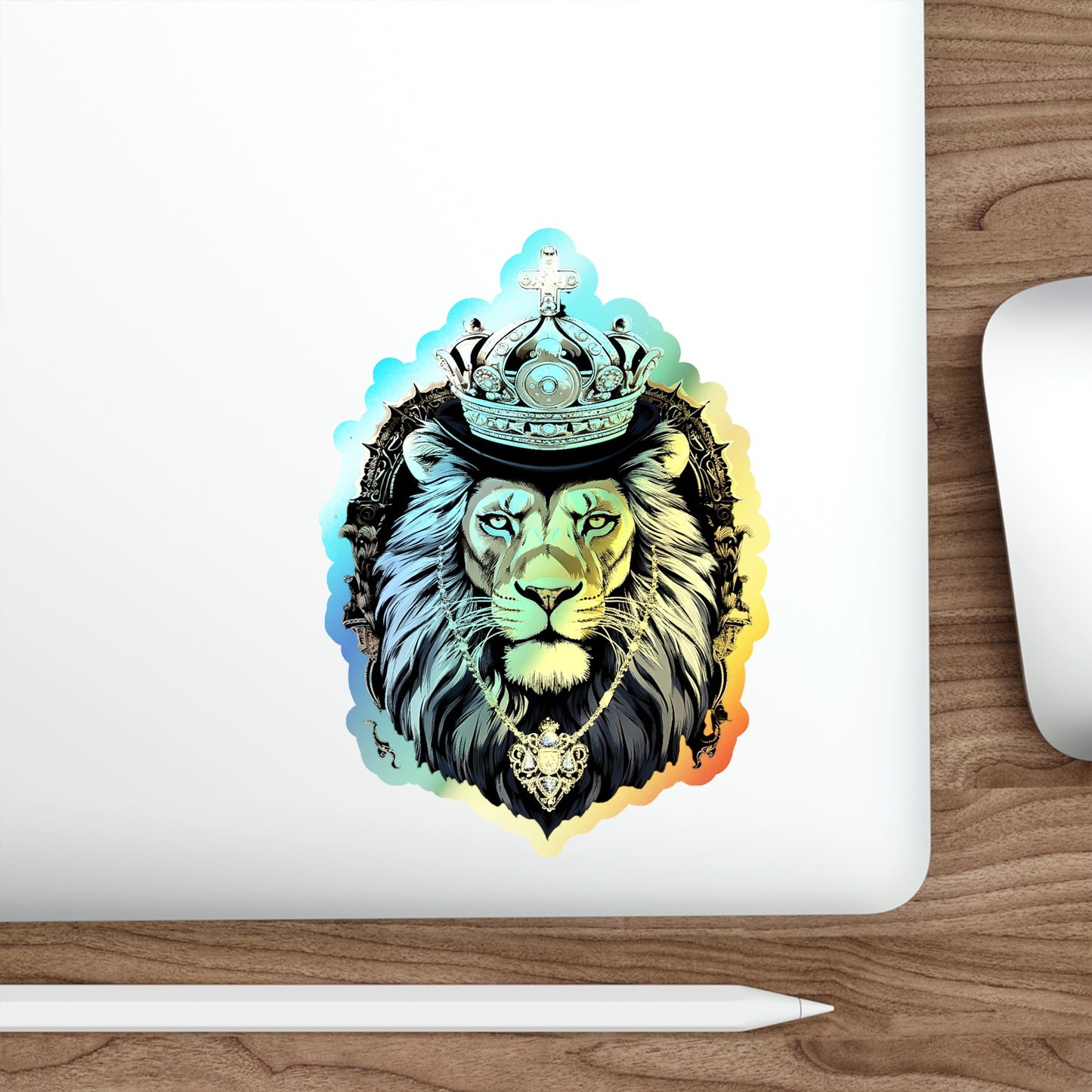 King Lion Holographic Die-cut Stickers