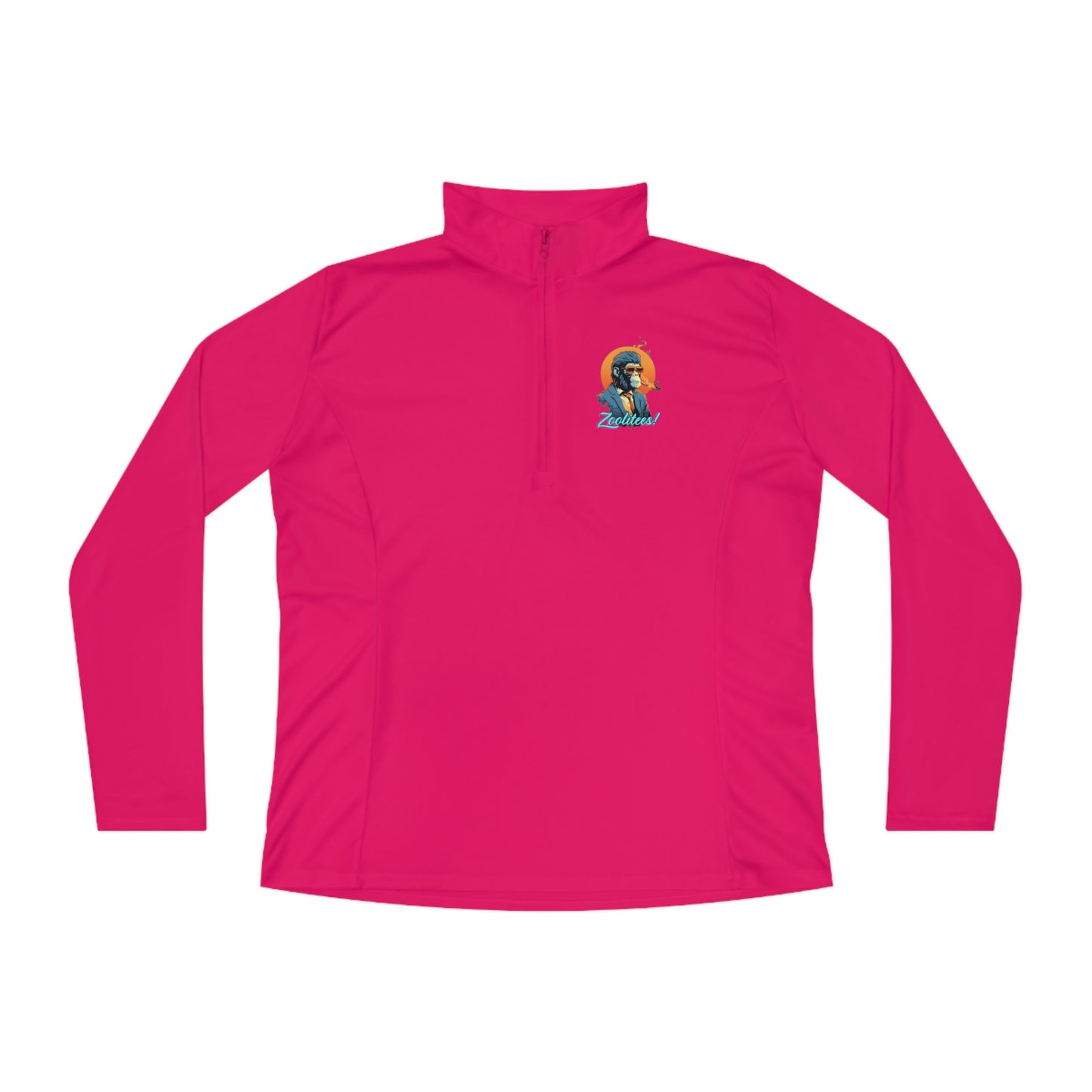 Smoking Monkey Ladies Quarter-Zip Pullover