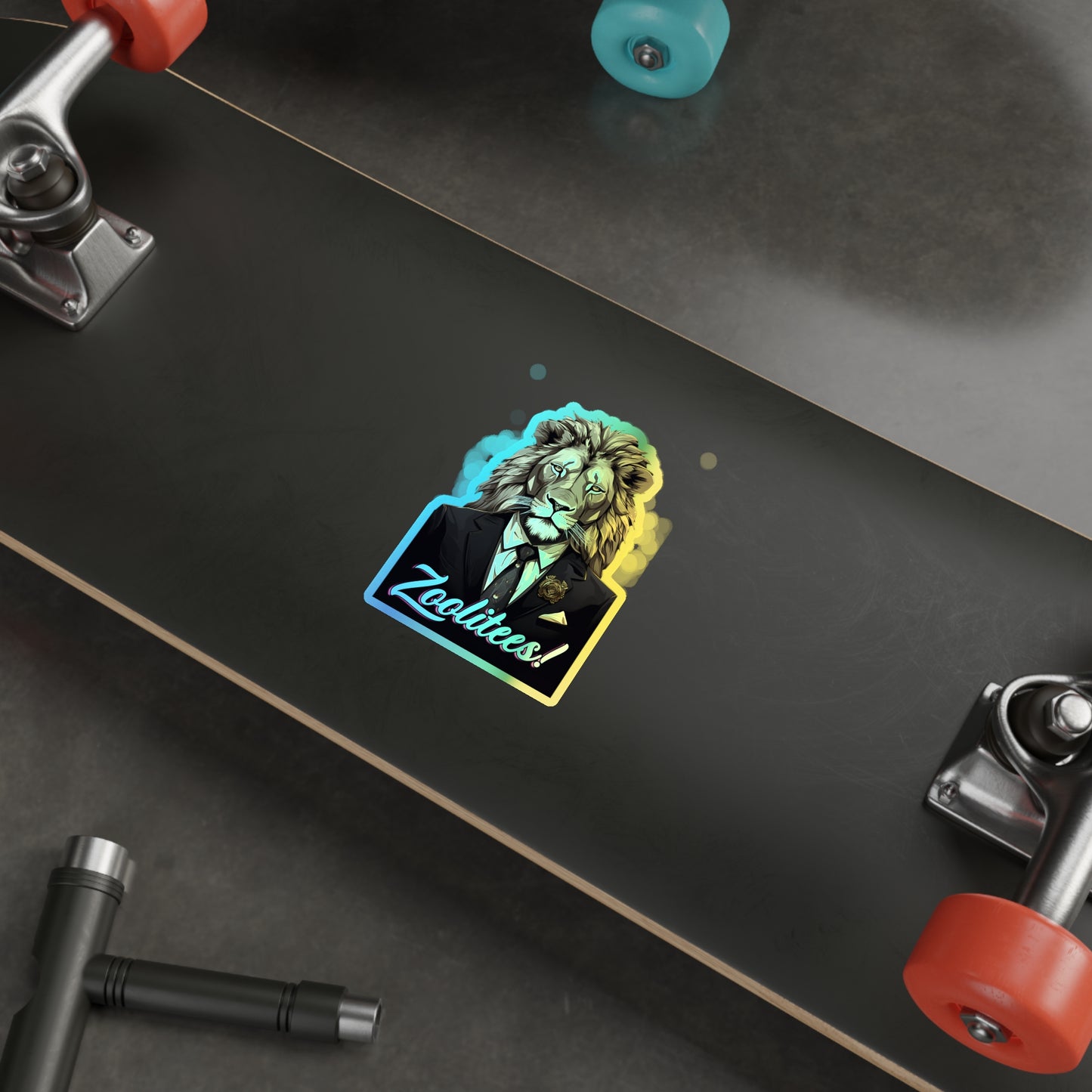 Lion Biz Holographic Die-cut Stickers